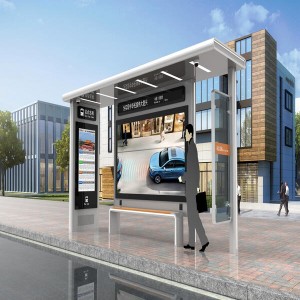 Smart bus shelter with solar power